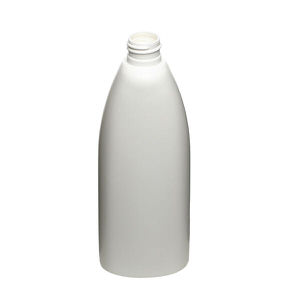 12OZ WHITE TEARDROP OVAL HDPE PLASTIC BOTTLE - 24-410