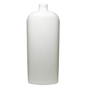 16OZ WHITE CLASSIC OVAL HDPE PLASTIC BOTTLE - 24-410-detail image