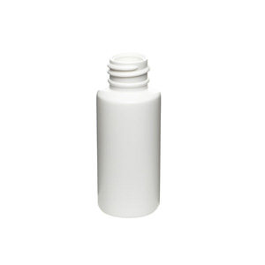 1OZ WHITE CYLINDER ROUND HDPE PLASTIC BOTTLE - 20-410