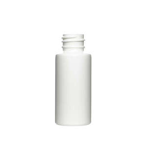 1OZ WHITE CYLINDER ROUND HDPE PLASTIC BOTTLE - 20-410-detail image