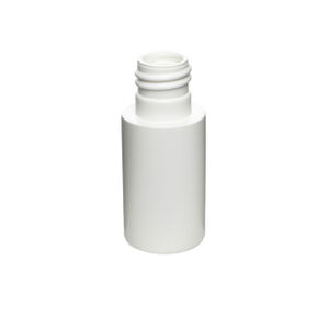 1OZ WHITE CYLINDER SHORT ROUND HDPE PLASTIC BOTTLE - 20-415