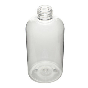 250ML CLEAR BOSTON ROUND PET PLASTIC BOTTLE - 24-410