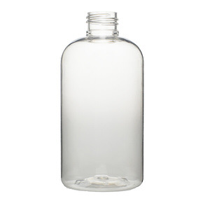 250ML CLEAR BOSTON ROUND PET PLASTIC BOTTLE - 24-410-detail image