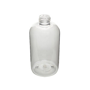 300ML CLEAR BOSTON ROUND PET PLASTIC BOTTLE - 24-410