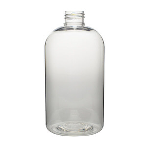 350ML CLEAR BOSTON ROUND PET PLASTIC BOTTLE - 24-410-detail image