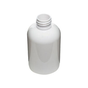 150ML WHITE BOSTON ROUND PET PLASTIC BOTTLE - 24-410