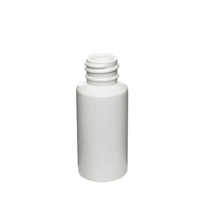 1OZ WHITE CYLINDER TALL ROUND HDPE PLASTIC BOTTLE - 20-410