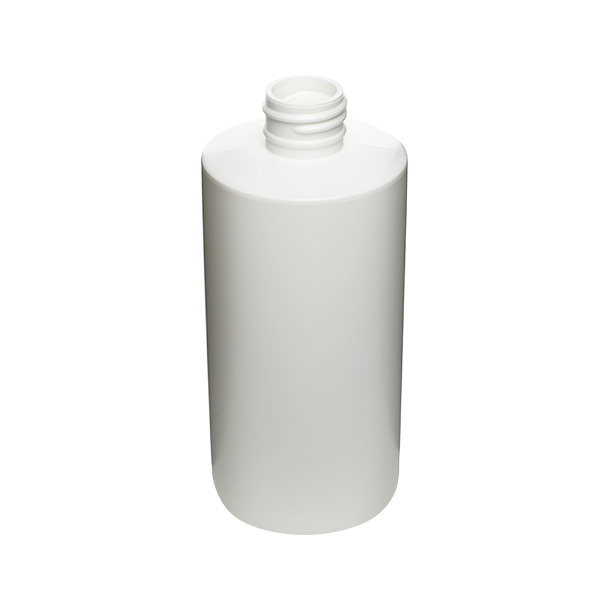 8OZ WHITE CYLINDER SQUAT ROUND HDPE PLASTIC BOTTLE - 24-410