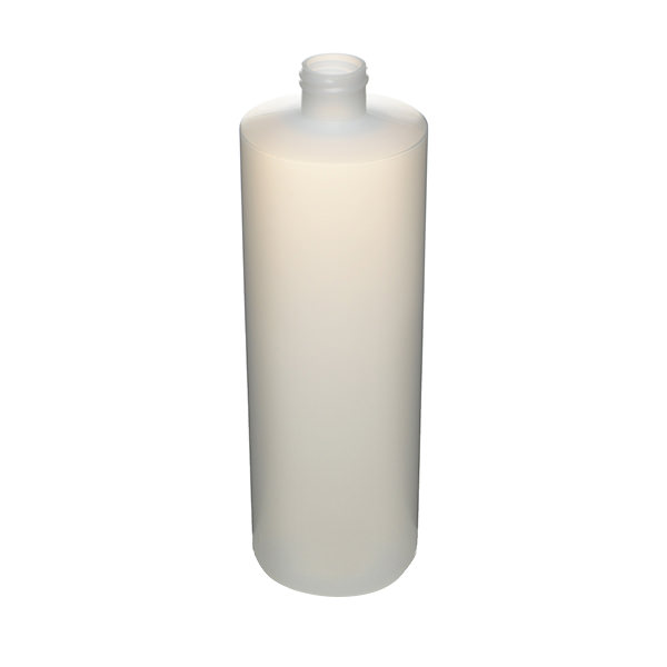 16OZ NATURAL CYLINDER ROUND HDPE PLASTIC BOTTLE - 24-410