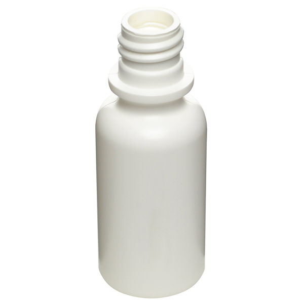 1OZ WHITE TINCTURE ROUND HDPE PLASTIC BOTTLE - 18-415