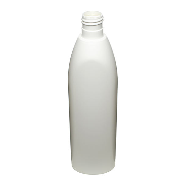 300ML WHITE ALLURE OBLONG HDPE PLASTIC BOTTLE - 24-415