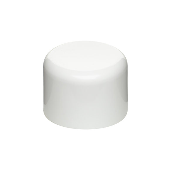 24-410 WHITE SMOOTH SIDE / SMOOTH TOP 4OZ CYLINDER DOME CAP WITH F217 LINER