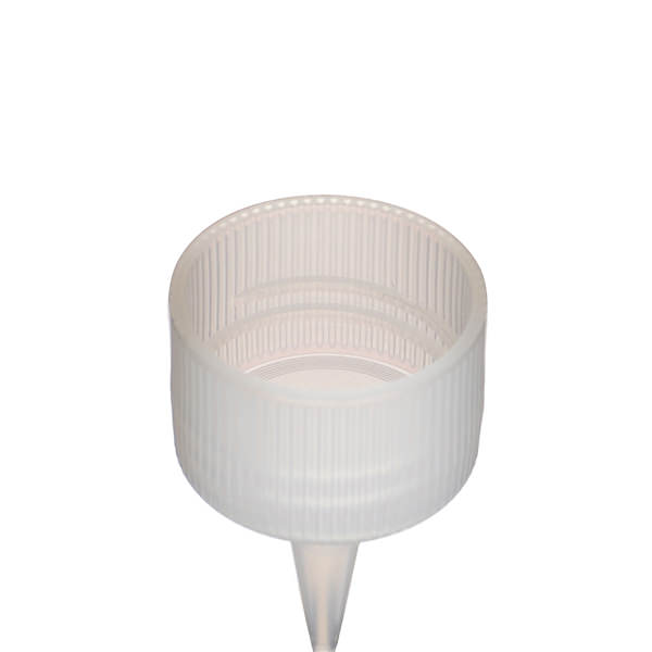 24-410 NATURAL FINE RIB SIDE LONG SPOUT CAP WITH SHORT RIBBED RED OVER CAP-detail image