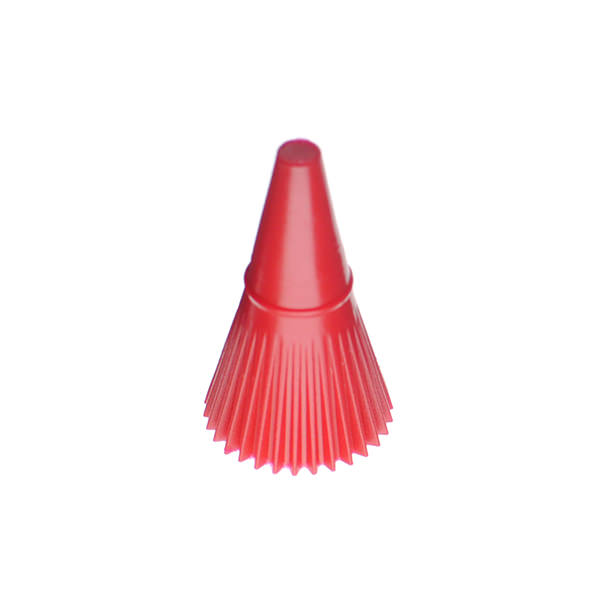 24-410 NATURAL FINE RIB SIDE LONG SPOUT CAP WITH SHORT RIBBED RED OVER CAP-detail image