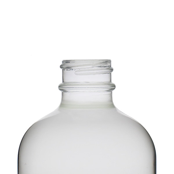 8OZ FLINT BOSTON ROUND GLASS BOTTLE - 24-400 NECK-detail image