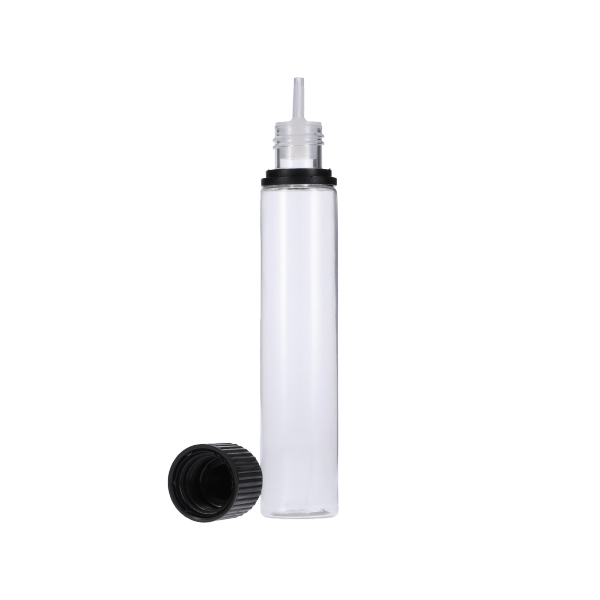 30ML CLEAR PET UNICORN BOTTLE WITH BLACK CR TAMPER EVIDENT BREAK-OFF BAND CLOSURE-detail image