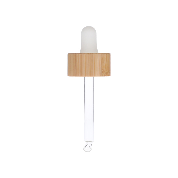 20-400 WHITE  PP BAMBOO SHELL CHILD RESISTANT CLOSURE TEXT TOP - 7 X 66MM BENT ROUND SERUM GLASS PIPETTE WHITE NBR BULB