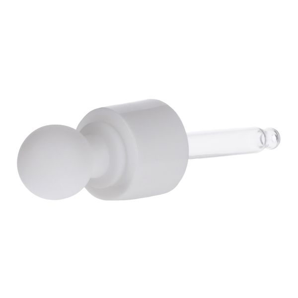 20-410 WHITE PP SMOOTH SIDE WHITE SILICON BULB - 65MM X 7MM GLASS PIPETTE ROUND TIP 1.8MM ORIFICE-detail image