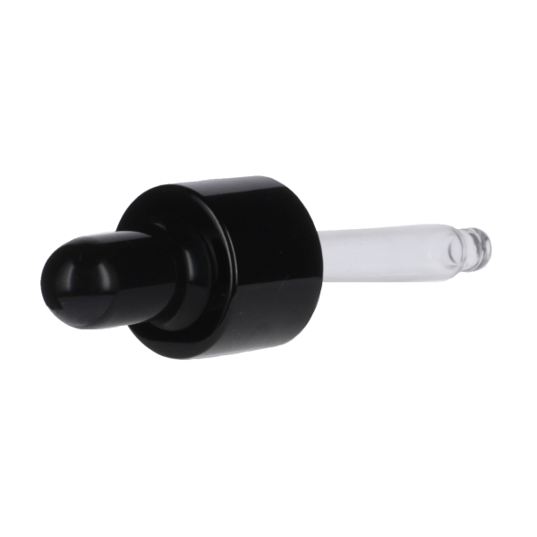 18-410 WHITE PP BLACK PP OVERSHELL AND SILICON BULB - 57MM X 7MM GLASS PIPETTE ROUND TIP 1MM ORIFICE-detail image