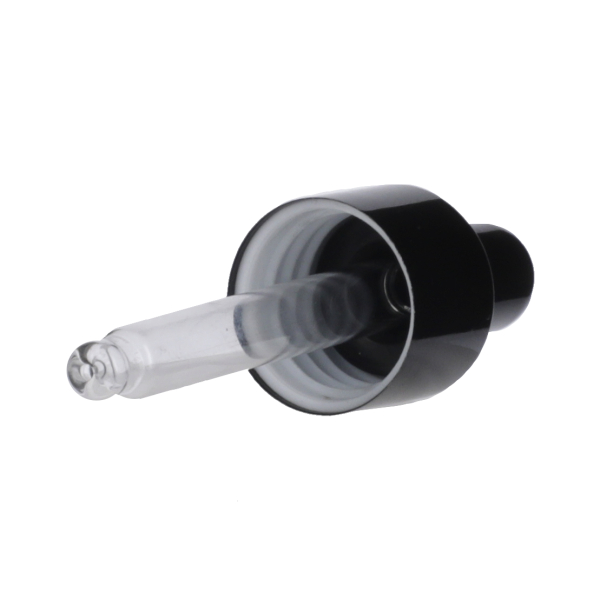 18-410 WHITE PP BLACK PP OVERSHELL AND SILICON BULB - 57MM X 7MM GLASS PIPETTE ROUND TIP 1MM ORIFICE-detail image