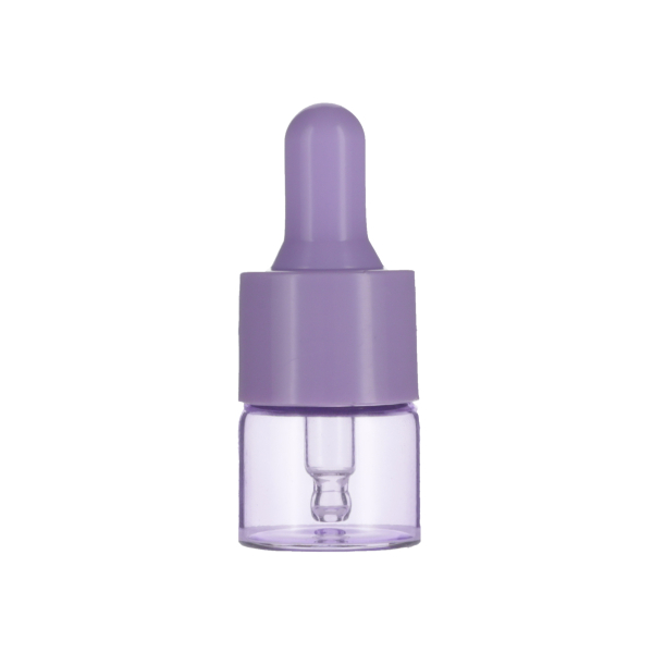 1012790 : 5ML PURPLE SPRAY GLASS 20-410 PURPLE SILICON BULB PP COLLAR 36MM X 7MM GLASS PIPETTE 2MM ORIFICE