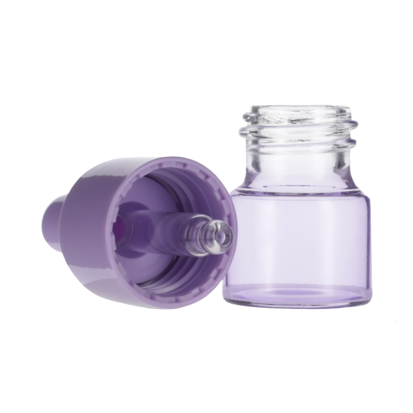 5ML PURPLE SPRAY GLASS 20-410 PURPLE SILICON BULB PP COLLAR 36MM X 7MM GLASS PIPETTE 2MM ORIFICE-detail image