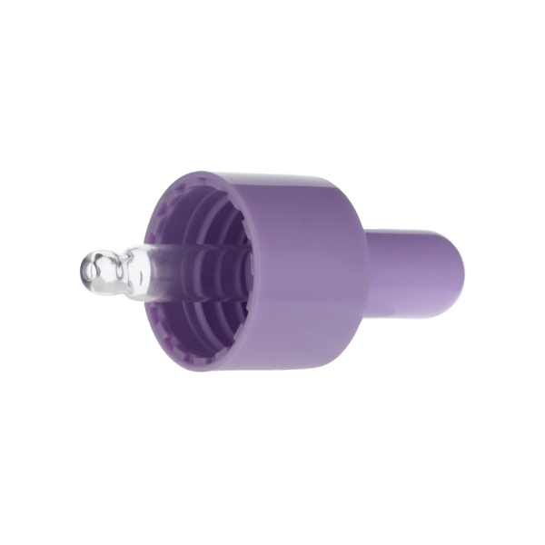 5ML PURPLE SPRAY GLASS 20-410 PURPLE SILICON BULB PP COLLAR 36MM X 7MM GLASS PIPETTE 2MM ORIFICE-detail image