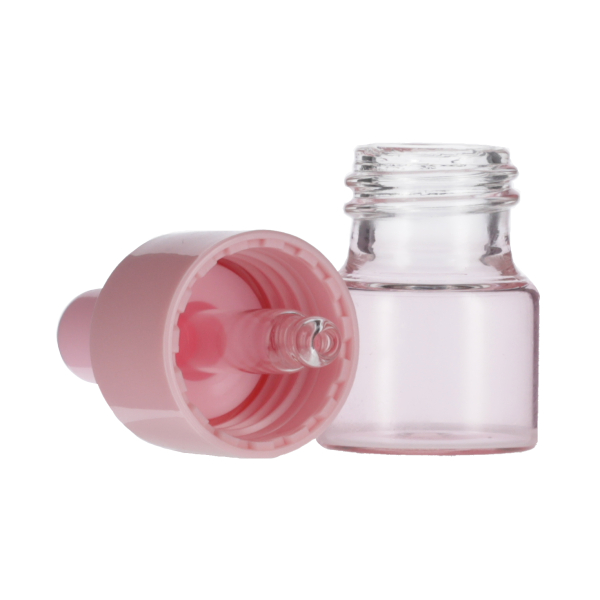 5ML PINK SPRAY GLASS 20-410 PINK SILICON BULB PP COLLAR 36MM X 7MM GLASS PIPETTE 2MM ORIFICE-detail image