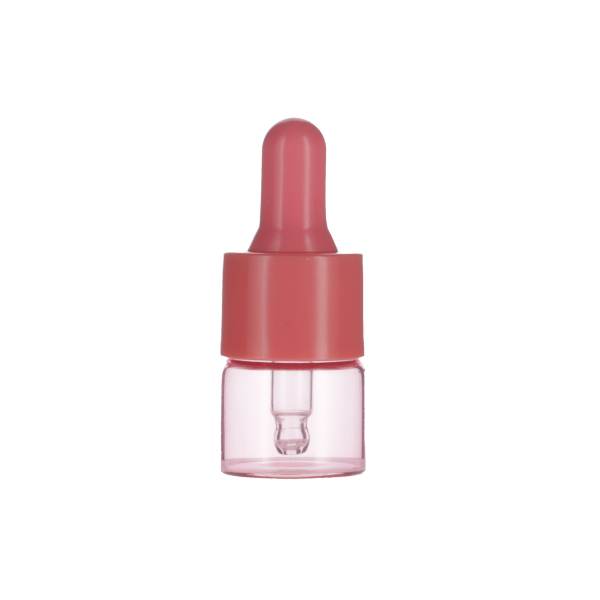 5ML CORAL PINK SPRAY GLASS 20-410 CORAL PINKSILICON BULB PP COLLAR 36MM X 7MM GLASS PIPETTE 2MM ORIFICE-detail image