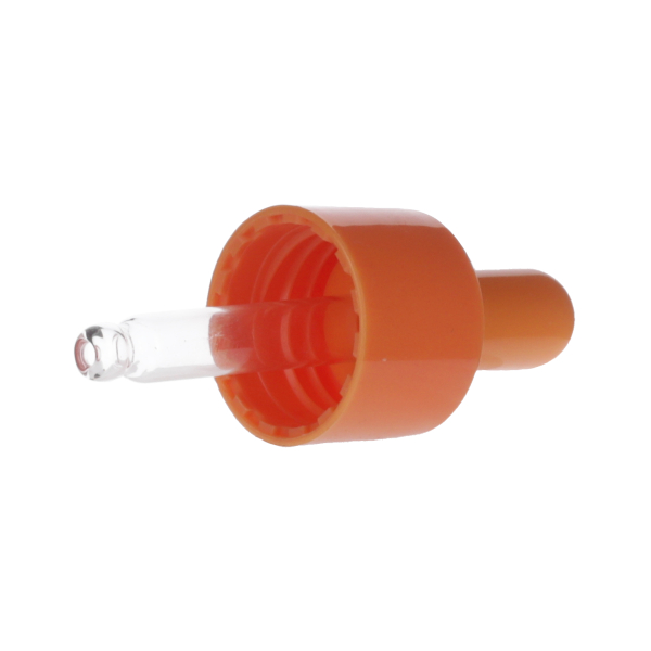 10ML ORANGE SPRAY GLASS 20-410 ORANGE SILICON BULB PP COLLAR 48MM X 7MM GLASS PIPETTE 2MM ORIFICE-detail image