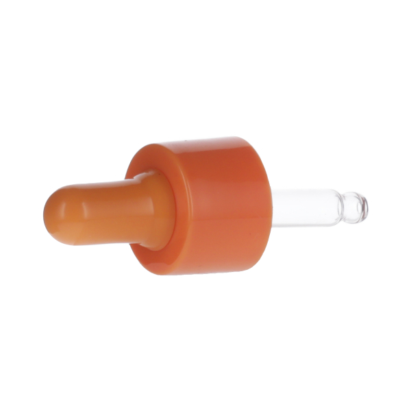 10ML ORANGE SPRAY GLASS 20-410 ORANGE SILICON BULB PP COLLAR 48MM X 7MM GLASS PIPETTE 2MM ORIFICE-detail image