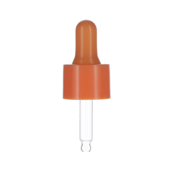 10ML ORANGE SPRAY GLASS 20-410 ORANGE SILICON BULB PP COLLAR 48MM X 7MM GLASS PIPETTE 2MM ORIFICE-detail image