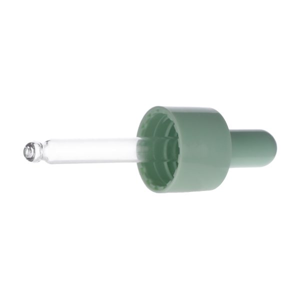 15ML SEAFOAM GREEN SPRAY GLASS 20-410 SEAFOAM GREEN SILICON BULB PP COLLAR 61MM X 7MM GLASS PIPETTE 2MM ORIFICE-detail image