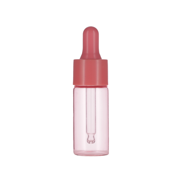 15ML CORAL PINK SPRAY GLASS 20-410 CORAL PINK SILICON BULB PP COLLAR 61MM X 7MM GLASS PIPETTE 2MM ORIFICE-detail image