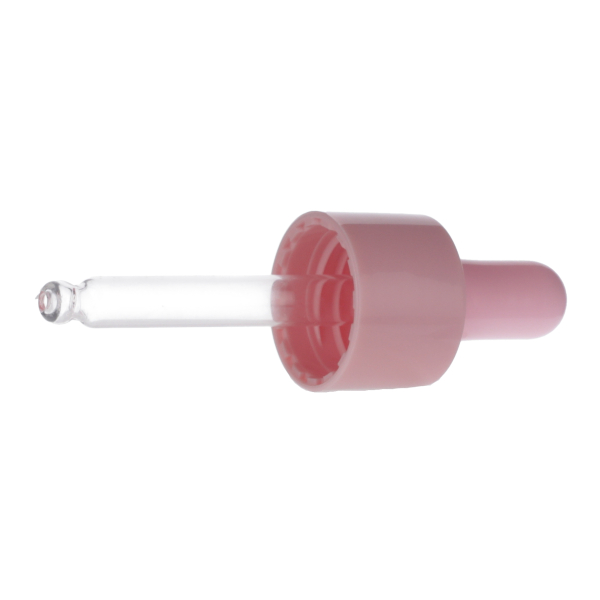  15ML PINK SPRAY GLASS 20-410 PINK SILICON BULB PP COLLAR 61MM X 7MM GLASS PIPETTE 2MM ORIFICE-detail image