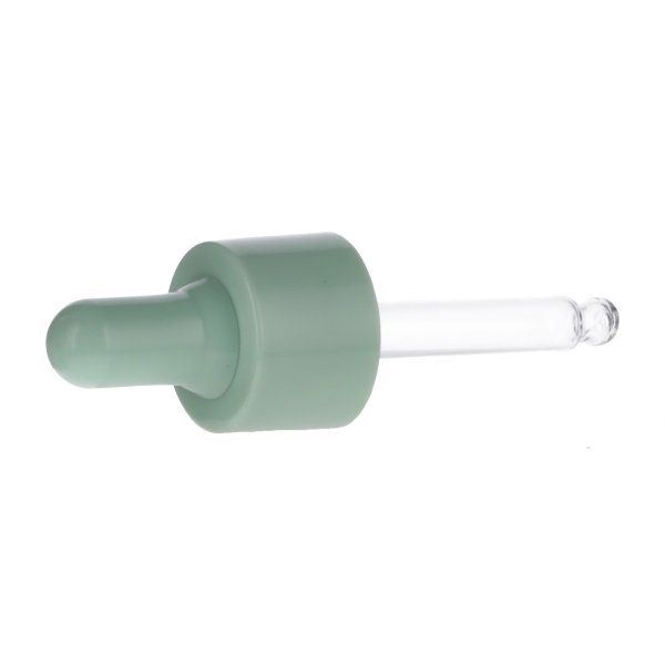 15ML SEAFOAM GREEN SPRAY GLASS 20-410 SEAFOAM GREEN SILICON BULB PP COLLAR 61MM X 7MM GLASS PIPETTE 2MM ORIFICE-detail image