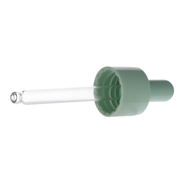 20ML SEAFOAM GREEN SPRAY GLASS BOTTLE WITH 20-410 SEAFOAM GREEN SILICON BULB PP COLLAR 75MM X 7MM GLASS PIPETTE 2MM ORIFICE-detail image