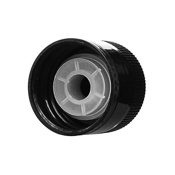 31-500 BLACK RIB SIDE HDPE CAP LDPE POUR SPOUT ADAPTER WITH 9.64MM ORIFICE-detail image