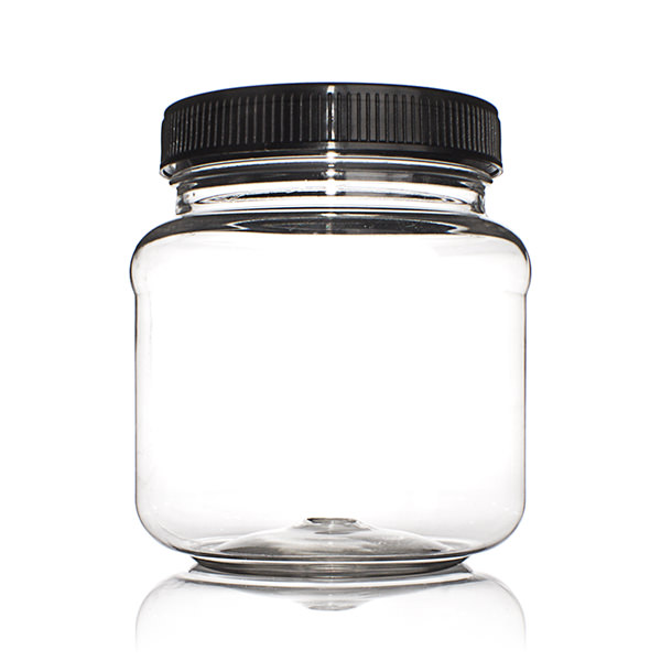 350ML CLEAR WIDE MOUTH PEANUT ROUND PET PLASTIC JAR - 68.5MM-detail image